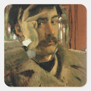 Sticker Carré Autoportrait de James Tissot , c.1865