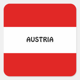 Sticker Carré Autriche, drapeau