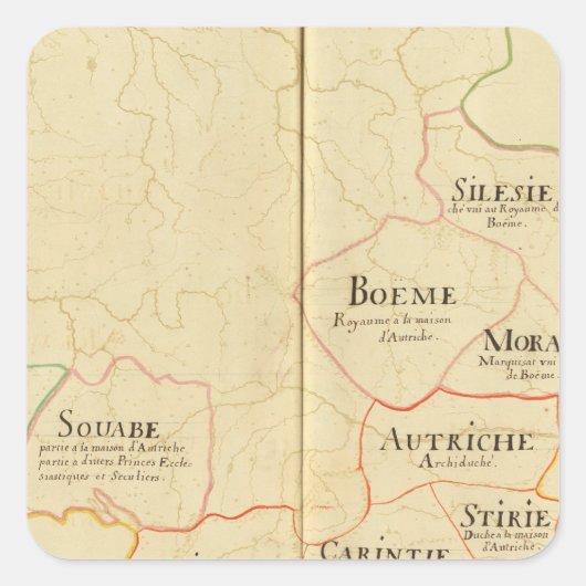 Sticker Carré Autriche et République tchèque (Devant)