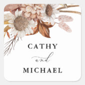 Sticker Carré Autum Rustique Floral, Mariage suspendu (Devant)