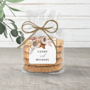 Sticker Carré Autum Rustique Floral, Mariage suspendu