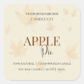 Sticker Carré Autumn Blessing Apple Pie | Fall Candle Label (Devant)