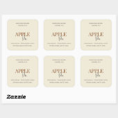 Sticker Carré Autumn Blessing Apple Pie | Fall Candle Label (Feuille)