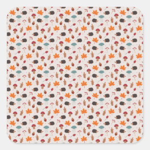 Sticker Carré Autumn hedgehog