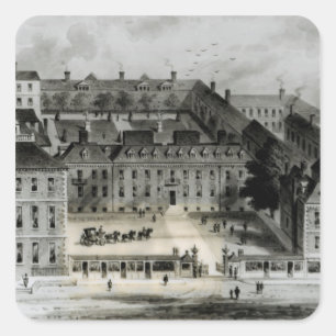 Sticker Carré Avant du sud de la Chambre de Leicester, c.1720
