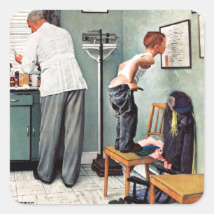 Sticker Carré Avant le tir ou au docteur