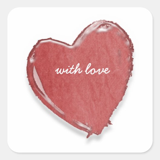 Sticker Carré avec amour (Devant)
