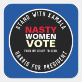 Sticker Carré Avec Kamala HARRIS pour le président (Devant)