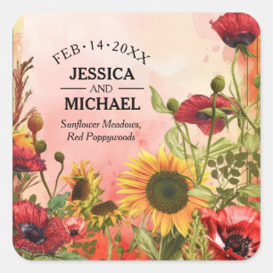 Sticker Carré 🌻 Avec les noms Pétales Sunny et Fleurs de Scarle