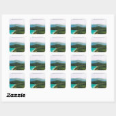 Sticker carré avec scène de l'île Saint Thomas (Feuille)