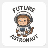 Sticker Carré Avenir astronaute - Singe spatial mignon (Devant)