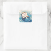 Sticker Carré Aventure aquatique adorable (Sac)