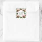 Sticker Carré Aventure Attend : Camper Baby shower neutre (Sac)