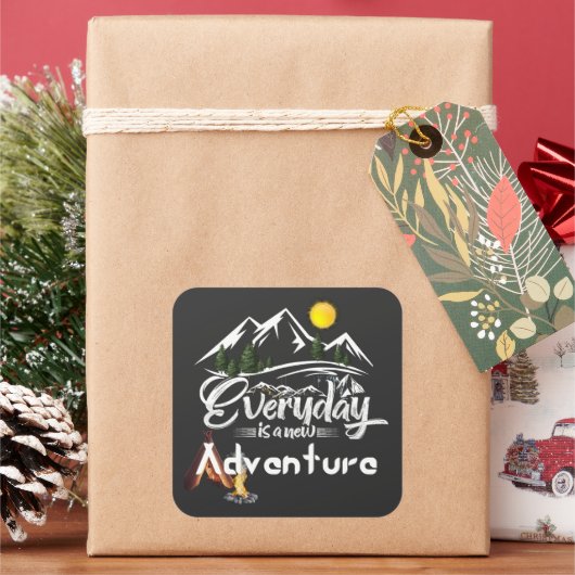 Sticker Carré Aventure aujourd'hui (vacances)