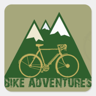 Sticker Carré aventure cycliste - vélos