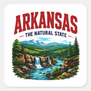 Sticker Carré Aventure de beauté naturelle de l'Arkansas