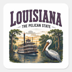 Sticker Carré Aventure du patrimoine des bayous de Louisiane