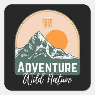 Sticker Carré Aventure nature sauvage