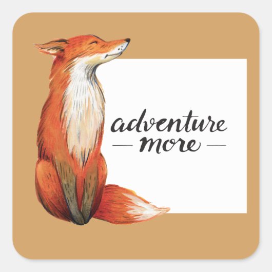 Sticker Carré aventure plus renard (Devant)