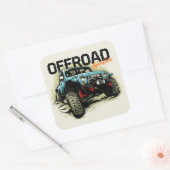 Sticker Carré Aventure tout terrain 4 X 4 Graphic Rock Crawler (Enveloppe)