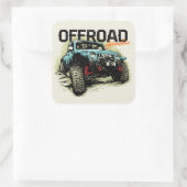 Sticker Carré Aventure tout terrain 4 X 4 Graphic Rock Crawler (Sac)