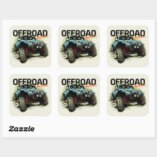 Sticker Carré Aventure tout-terrain 4 X 4 Graphique Rock Crawler