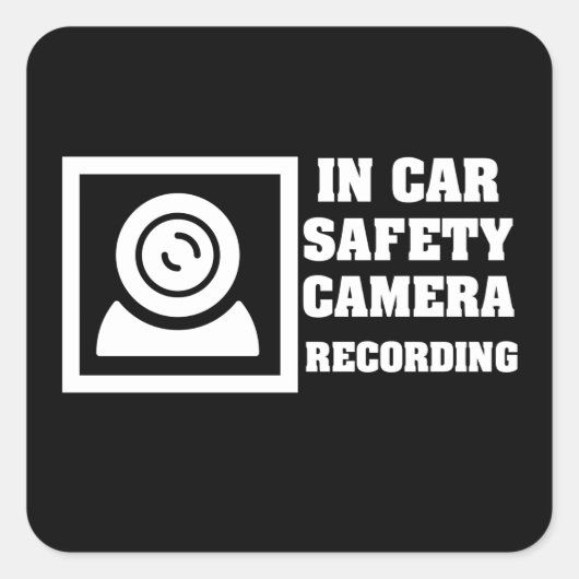 Sticker Carré Avertissement Caméra de Sécurité (Devant)