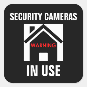 STICKER CARRÉ AVERTISSEMENT CAMÉRAS DE SÉCURITÉ EN SERVICE AUTOC