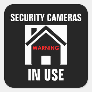STICKER CARRÉ AVERTISSEMENT CAMÉRAS DE SÉCURITÉ EN SERVICE AUTOC
