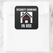 STICKER CARRÉ AVERTISSEMENT CAMÉRAS DE SÉCURITÉ EN UTILISATION S (Sac)