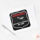 STICKER CARRÉ AVERTISSEMENT CAMÉRAS DE SÉCURITÉ EN UTILISATION S (Enveloppe)