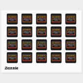 Sticker Carré Avertissement Contient Des Faits Peuvent Trouver U (Feuille)