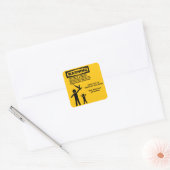 Sticker Carré Avertissement d'arme d'attaque (Enveloppe)