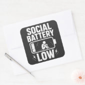 Sticker Carré Avertissement de batterie sociale faible (Enveloppe)