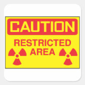 Sticker Carré Avertissement de danger de rayonnement dans les zo (Devant)