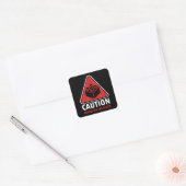 Sticker Carré Avertissement Drôle Attention Blocs De Constructio (Enveloppe)