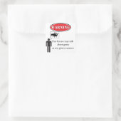 Sticker Carré Avertissement drôle de chèvre (Sac)