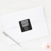 Sticker Carré Avertissement - Peut commencer à parler de crochet (Enveloppe)