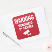 Sticker Carré Avertissement : surveillé par caméra (Enveloppe)