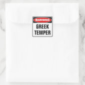 Sticker Carré Avertissement Temper grec (Sac)