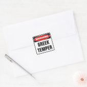 Sticker Carré Avertissement Temper grec (Enveloppe)