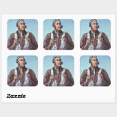 Sticker Carré Aviateurs noirs : Service militaire de combat de 2 (Feuille)