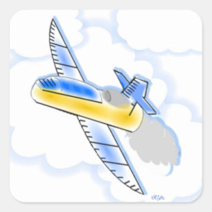 Sticker Carré Avion