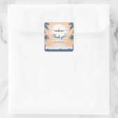 Sticker Carré avion coucher de soleil merci (Sac)