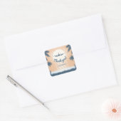 Sticker Carré avion coucher de soleil merci (Enveloppe)