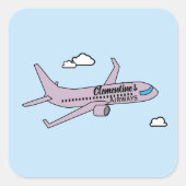 Sticker Carré Avion personnalisable (Devant)