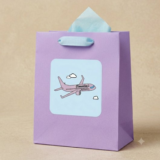Sticker Carré Avion personnalisable