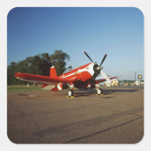 Sticker Carré Avion superbe de corsaire de F2G-1D à un salon de