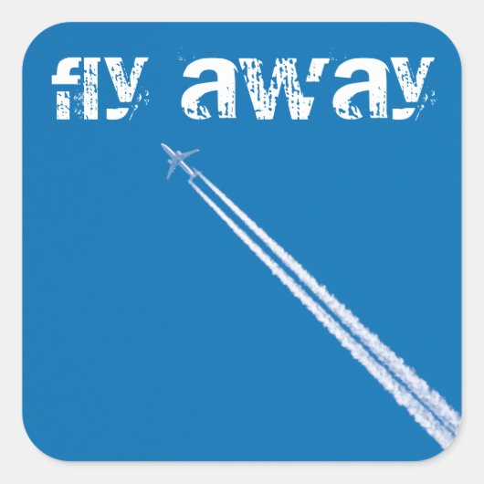 Sticker Carré Avion volant (Devant)