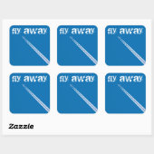 Sticker Carré Avion volant (Feuille)
